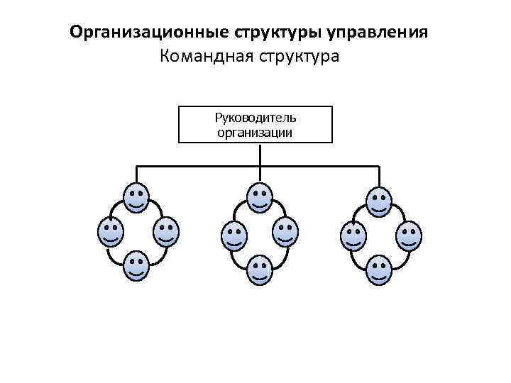 Организационные структуры управления Командная структура Руководитель организации 