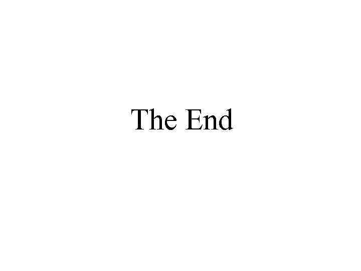 The End 