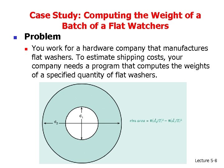 n Case Study: Computing the Weight of a Batch of a Flat Watchers Problem