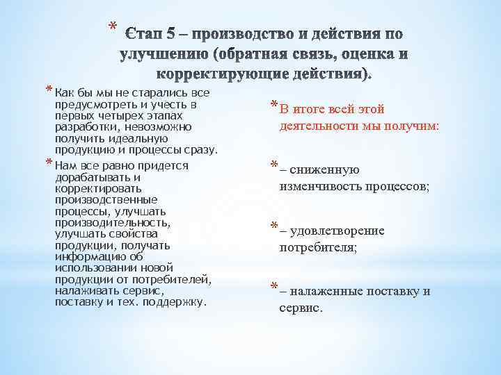 * * Как бы мы не старались все предусмотреть и учесть в первых четырех