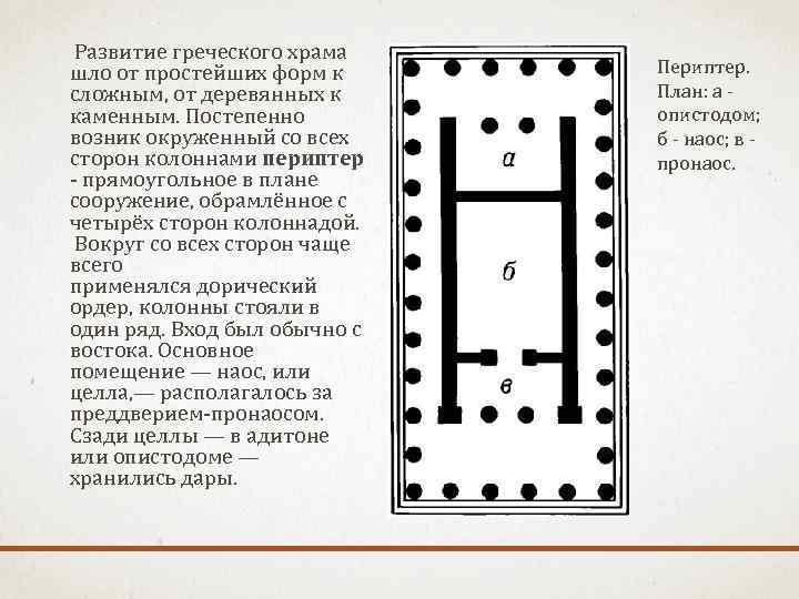 Как называлась центральная часть древнегреческого храма где находилось изображение божества