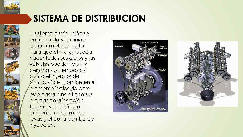 SISTEMA DE DISTRIBUCION El sistema distribución se encarga de sincronizar como un reloj al