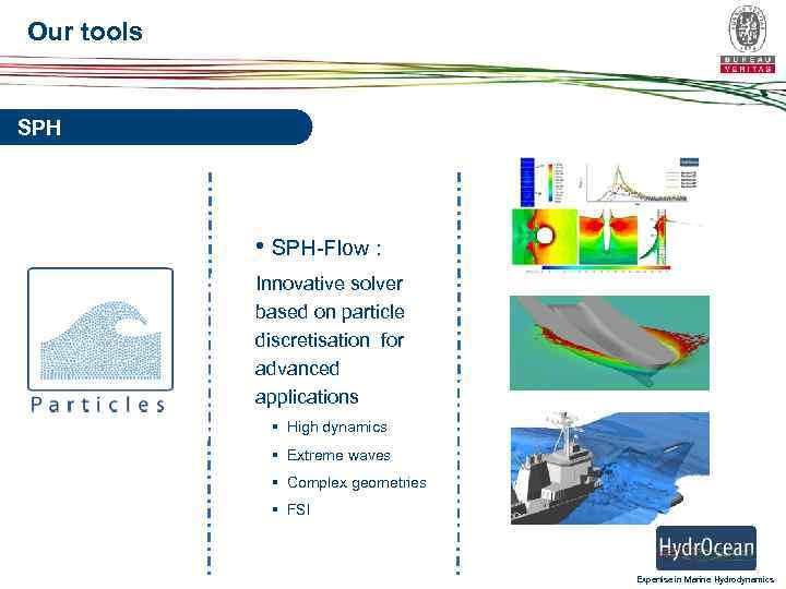 Our tools SPH • SPH-Flow : Innovative solver based on particle discretisation for advanced