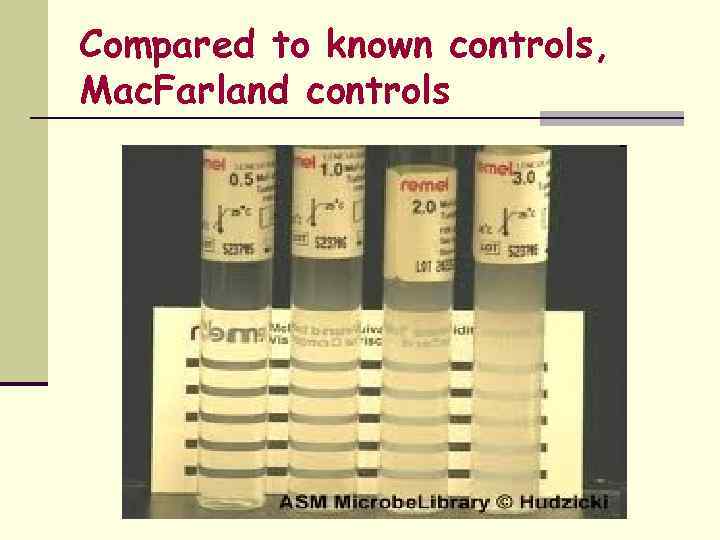 Compared to known controls, Mac. Farland controls 