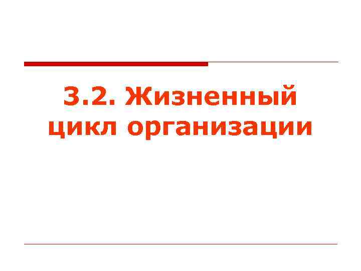 3. 2. Жизненный цикл организации 