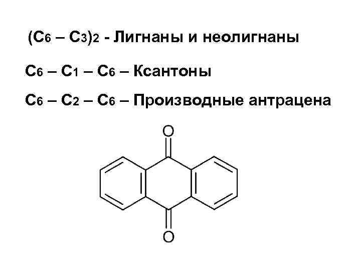 (С 6 – С 3)2 - Лигнаны и неолигнаны С 6 – С 1