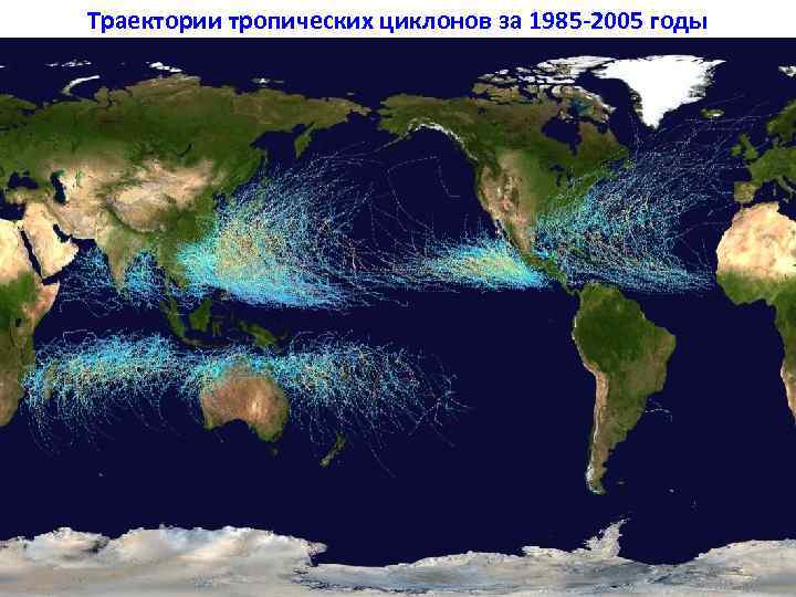 Траектории тропических циклонов за 1985 -2005 годы 12 