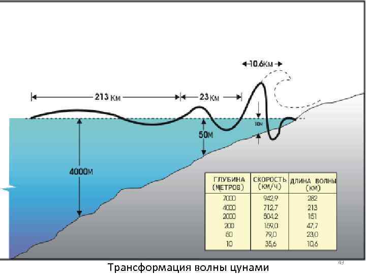 Трансформация волны цунами 43 