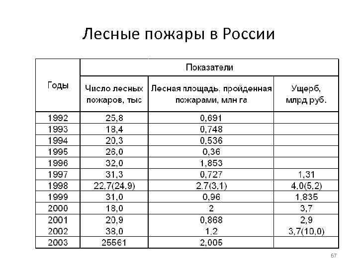 Лесные пожары в России 67 