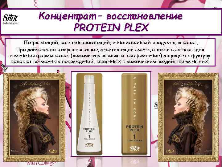 Концентрат – восстановление PROTEIN PLEX Потрясающий, восстанавливающий, инновационный продукт для волос. При добавлении в