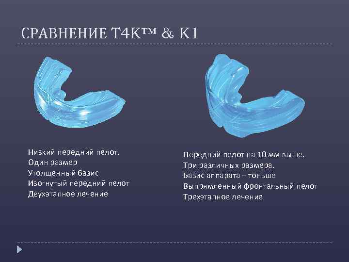 СРАВНЕНИЕ T 4 K™ & K 1 Низкий передний пелот. Один размер Утолщенный базис