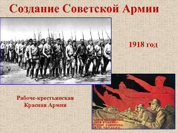 Создание Советской Армии 1918 год Рабоче-крестьянская Красная Армия 