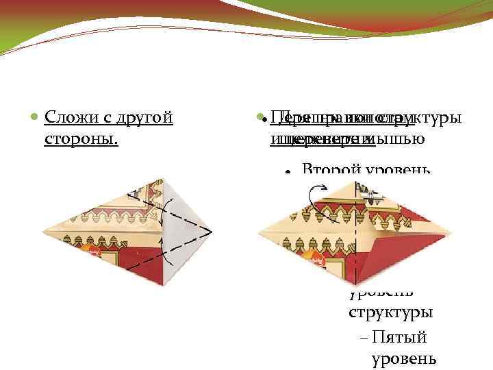  Сложи с другой стороны. Перегни пополам Для правки структуры и переверни. щелкните мышью