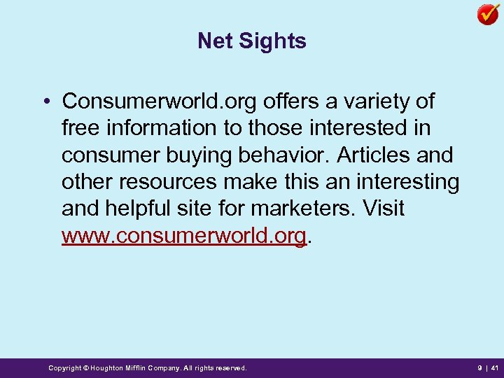 Net Sights • Consumerworld. org offers a variety of free information to those interested