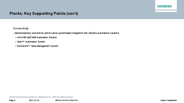 Planks: Key Supporting Points (con’t) Connectivity • Multidisciplinary connectivity options allow customizable integration with