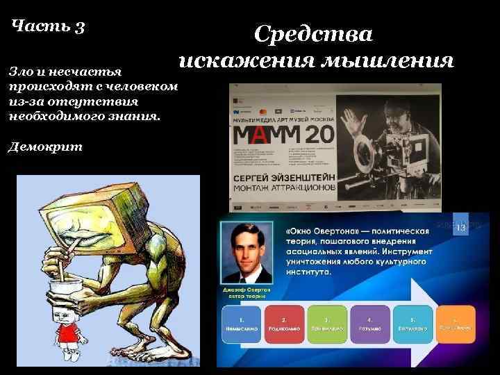 Часть 3 Зло и несчастья происходят с человеком из-за отсутствия необходимого знания. Демокрит Средства