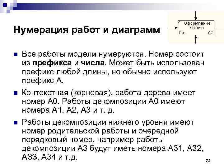 Нумерация работ и диаграмм n n n Все работы модели нумеруются. Номер состоит из