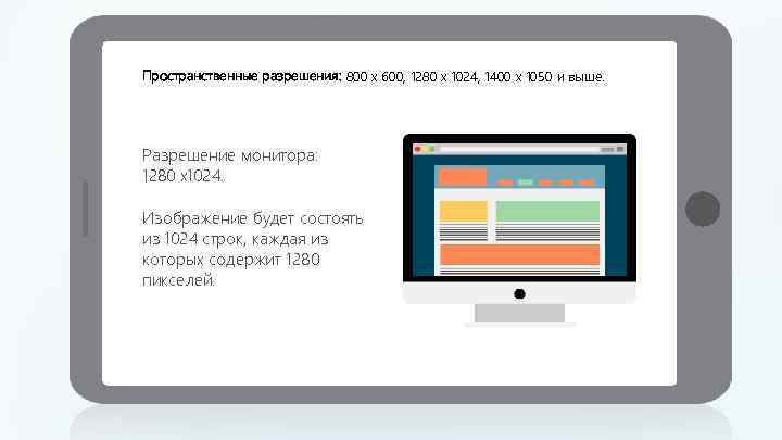 Пространственные разрешения: 800 х 600, 1280 х 1024, 1400 х 1050 и выше. Разрешение