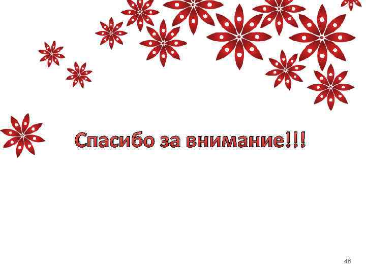 Спасибо за внимание!!! 46 