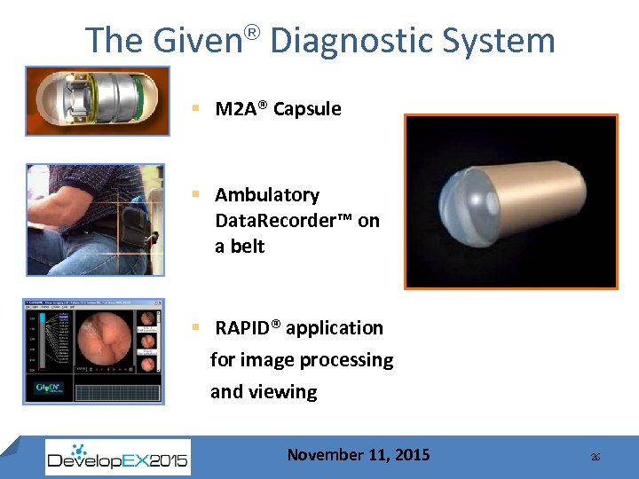 The Given® Diagnostic System § M 2 A® Capsule § Ambulatory Data. Recorder™ on