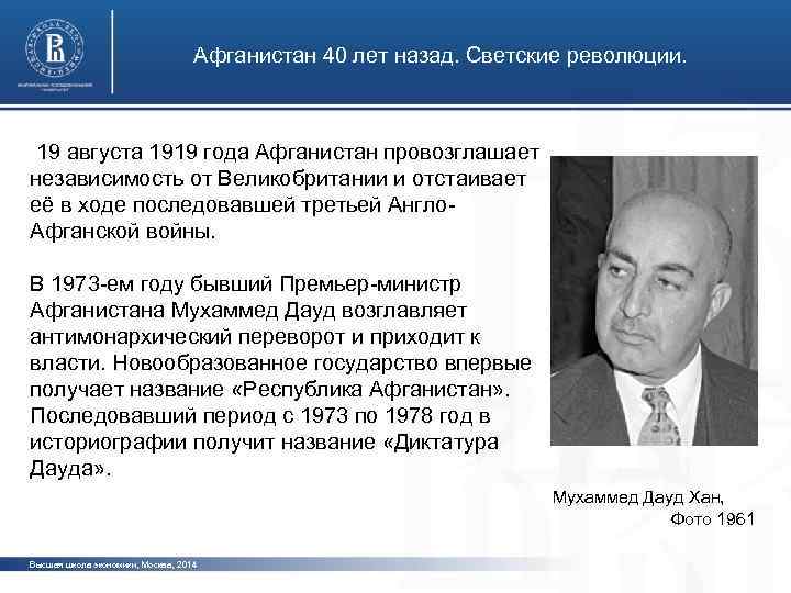 Афганистан 40 лет назад. Светские революции. 19 августа 1919 года Афганистан провозглашает независимость от