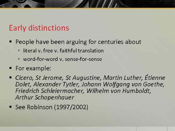 Early distinctions § People have been arguing for centuries about § literal v. free