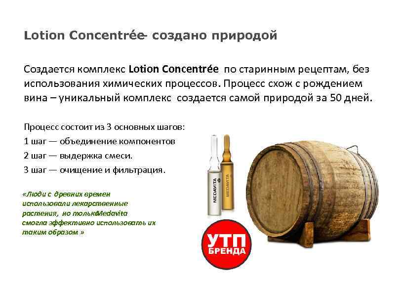 Lotion Concentrée создано природой – Создается комплекс Lotion Concentrée по старинным рецептам, без использования