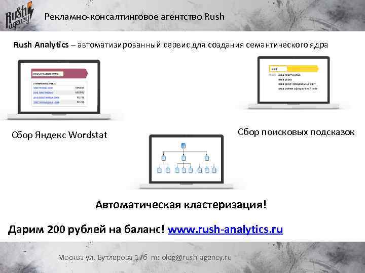 Рекламно-консалтинговое агентство Rush Analytics – автоматизированный сервис для создания семантического ядра Сбор Яндекс Wordstat