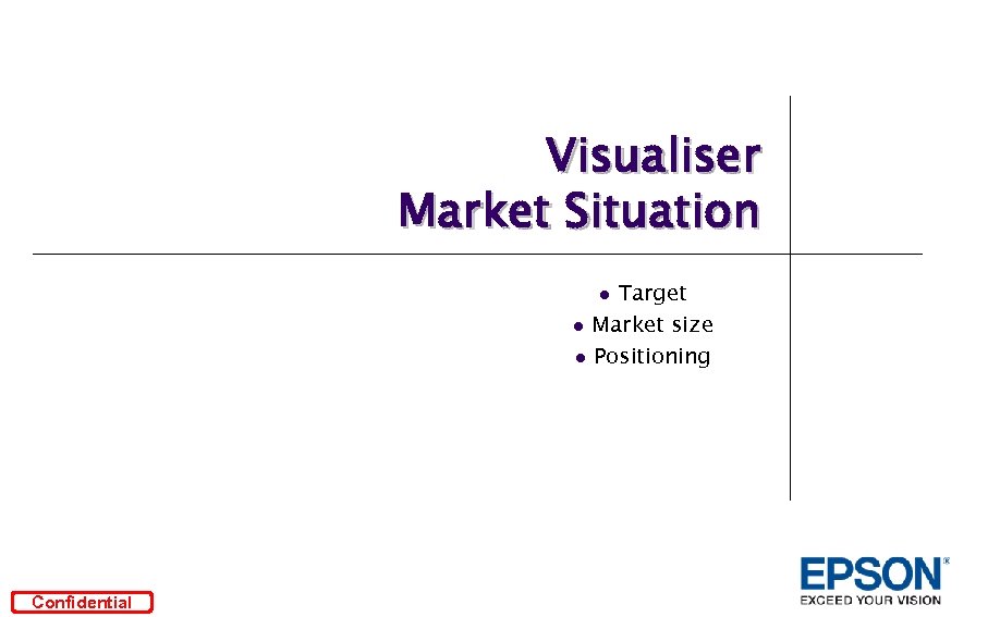 Visualiser Market Situation Target l Market size l Positioning l Confidential 