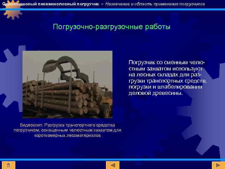 Одноковшовый пневмоколесный погрузчик - Назначение и область применения погрузчиков Погрузочно-разгрузочные работы Погрузчик со сменным