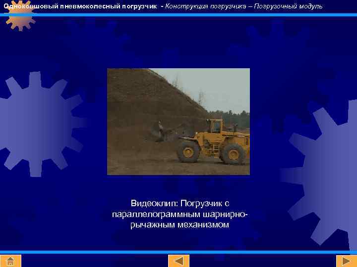 Одноковшовый пневмоколесный погрузчик - Конструкция погрузчика – Погрузочный модуль Видеоклип: Погрузчик с параллелограммным шарнирнорычажным