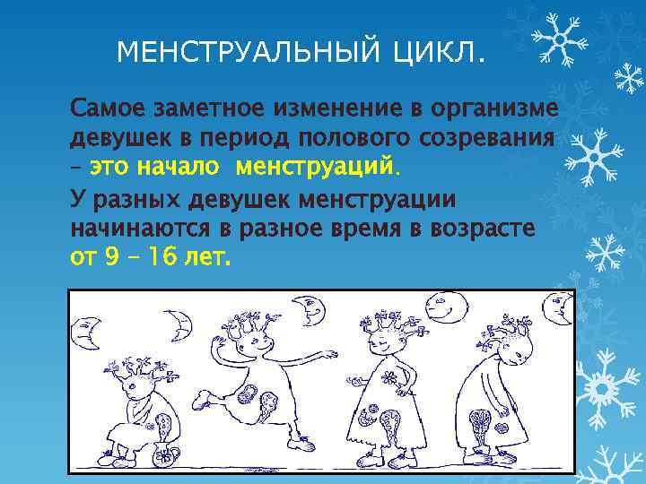 МЕНСТРУАЛЬНЫЙ ЦИКЛ. Самое заметное изменение в организме девушек в период полового созревания – это