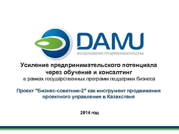 Усиление предпринимательского потенциала через обучение и консалтинг в рамках государственных программ поддержки бизнеса Проект