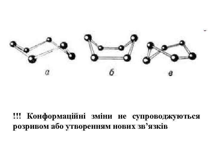!!! Конформаційні зміни не супроводжуються розривом або утворенням нових зв’язків 