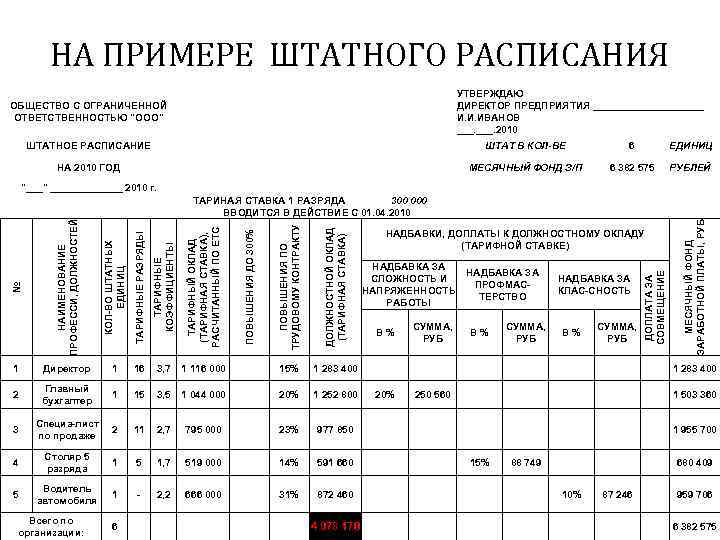 Парус кадры и штатное расписание