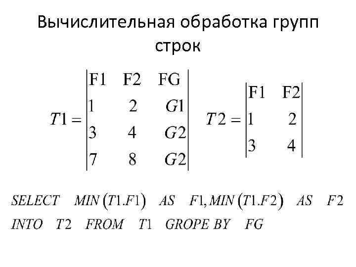 Вычислительная обработка групп строк 