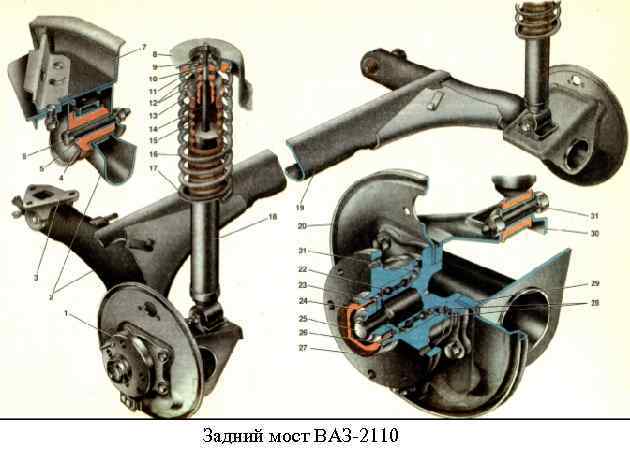 Ваз 2114 задняя балка схема