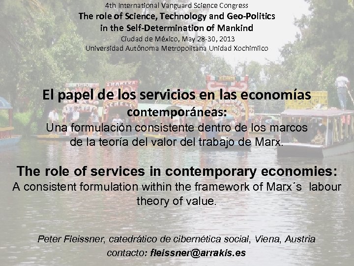 4 th International Vanguard Science Congress The role of Science, Technology and Geo-Politics in