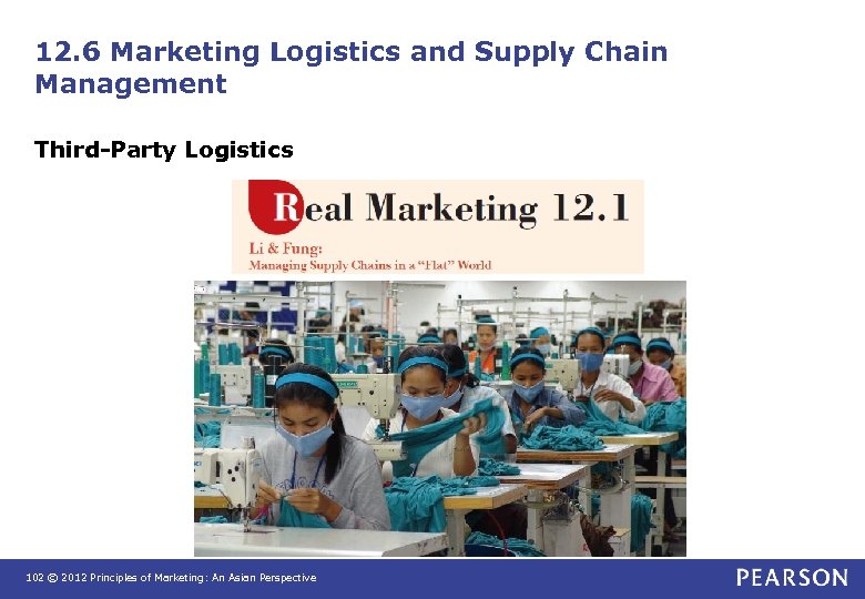 12. 6 Marketing Logistics and Supply Chain Management Third-Party Logistics 102 © 2012 Principles