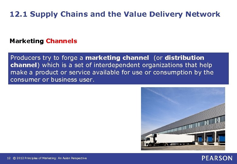 12. 1 Supply Chains and the Value Delivery Network Marketing Channels Producers try to