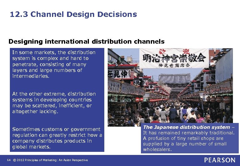 12. 3 Channel Design Decisions Designing international distribution channels In some markets, the distribution
