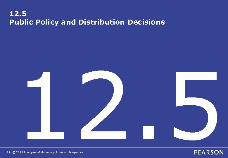 12. 5 Public Policy and Distribution Decisions 12. 5 72 © 2012 Principles of