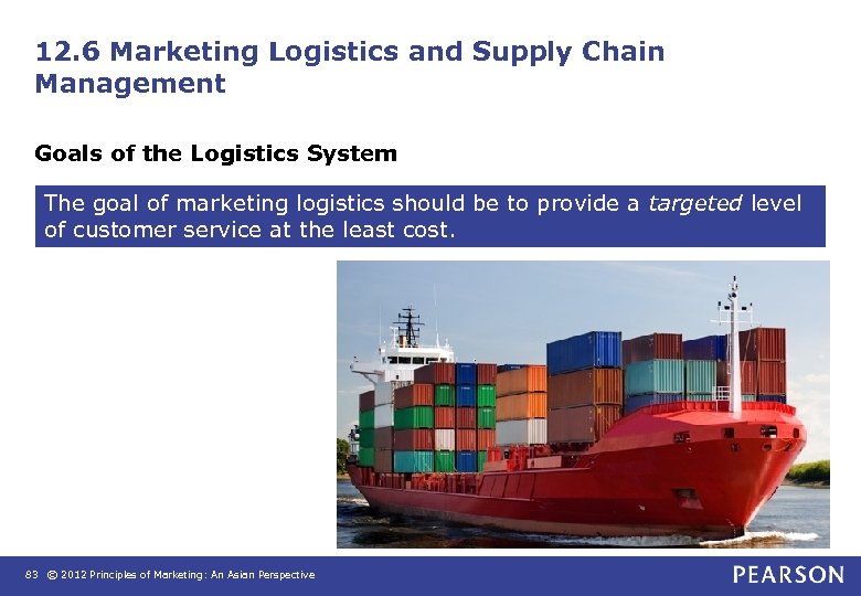 12. 6 Marketing Logistics and Supply Chain Management Goals of the Logistics System The