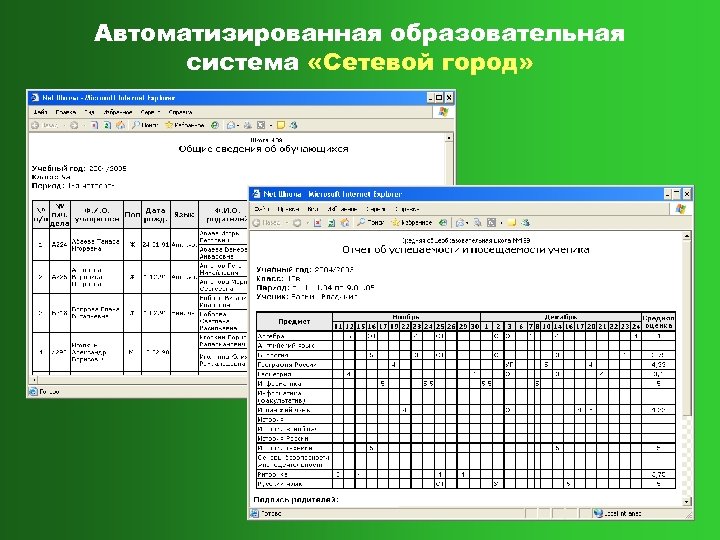 Автоматизированная образовательная система «Сетевой город» 