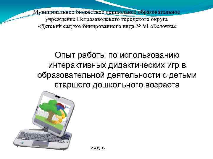 Муниципальное бюджетное дошкольное образовательное учреждение Петрозаводского городского округа «Детский сад комбинированного вида № 91