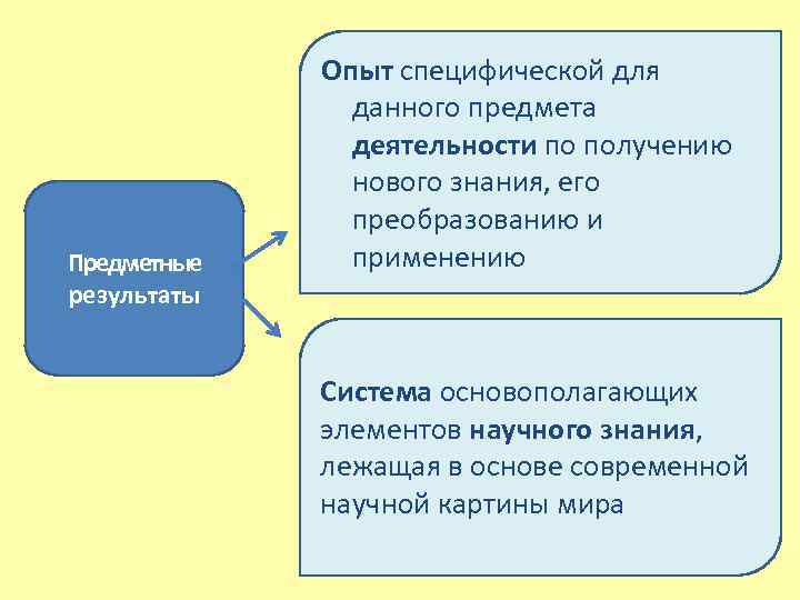 Предметные результаты Опыт специфической для данного предмета деятельности по получению нового знания, его преобразованию