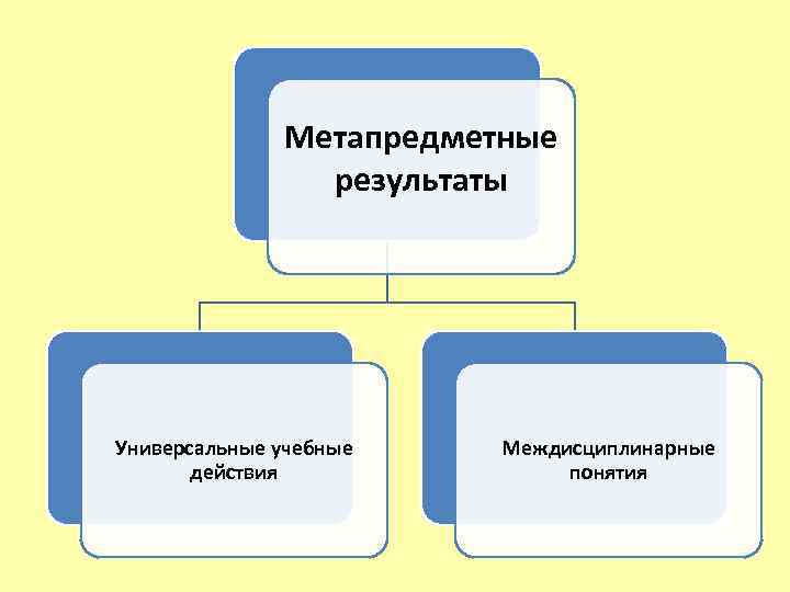 Метапредметные результаты Универсальные учебные действия Междисциплинарные понятия 