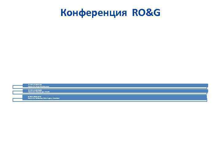 Конференция RO&G 14. 10. 14, 12: 00 -14: 00 Компании: Kappa FSU, Gazprom 14.