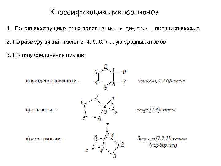 Общая формула циклоалканов