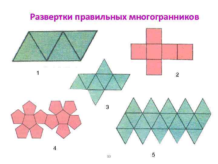 Развертки правильных многогранников 1 2 3 4 93 5 